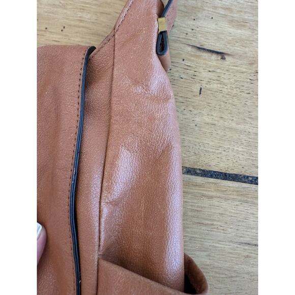 Elliott Lucca Braided Leather Cognac Brown‎ SABINE Shoulder Bag - Picture 6 of 9